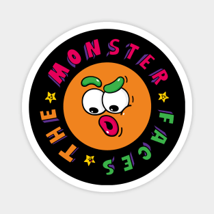 Funny Orange Monster Face With Wide Eyes Magnet